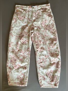 GAP Floral High Rise Barrel Women's Jeans